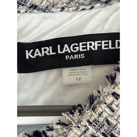 Karl Lagerfeld Paris Sleeveless Professional Tweed Like Dress Size 12 - Picture 3 of 6